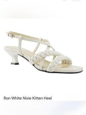 RON WHITE Nixie Braided Kitten Heel Sandal in IVORY size 39 US 9 new